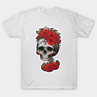 Roses Tattooed Skull T-Shirt